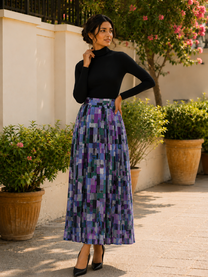 Amethyst Mosaic Midi Skirt