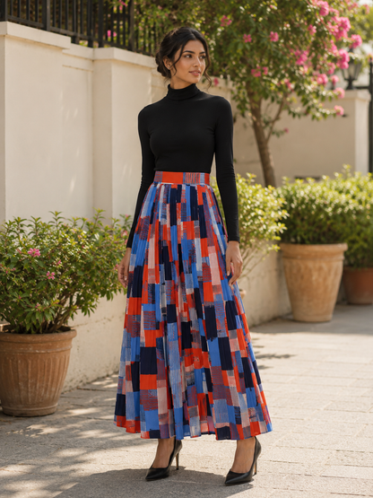 Eye-catching abstract patchwork-inspired print