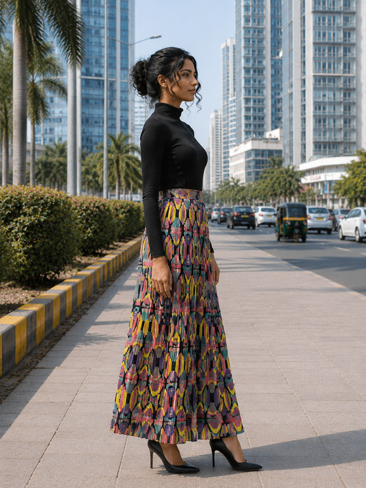 Multi colour floral abstract print