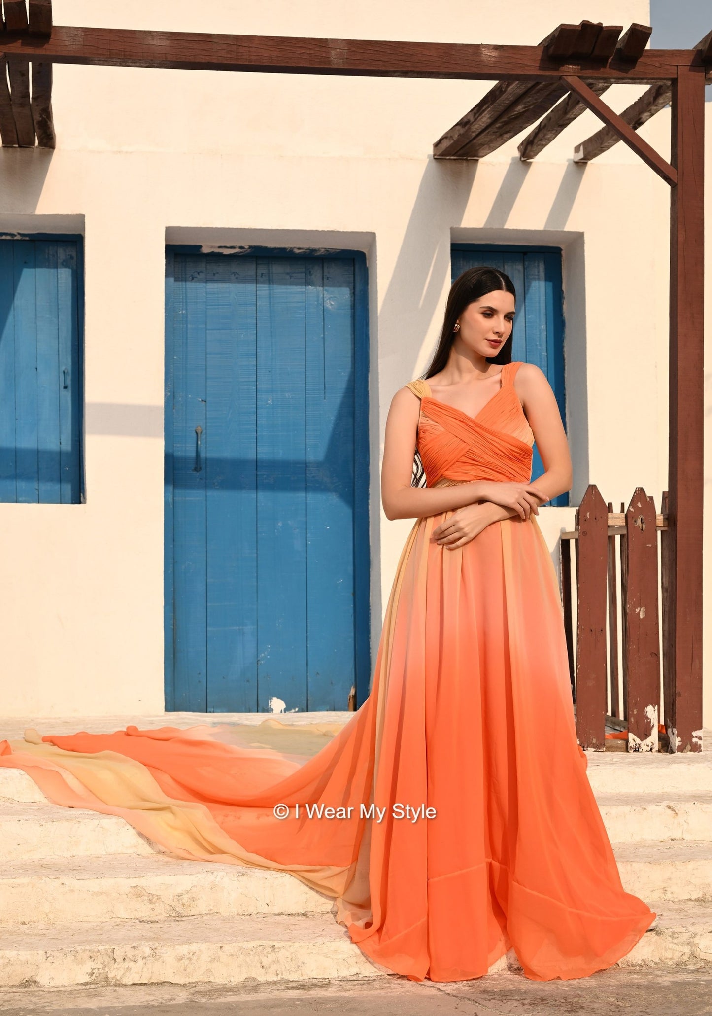 Spring Summer I WEAR MY STYLE Fiery Ombre Mega Trail Prewedding Dress