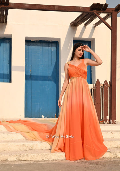 Spring Summer I WEAR MY STYLE Fiery Ombre Mega Trail Prewedding Dress