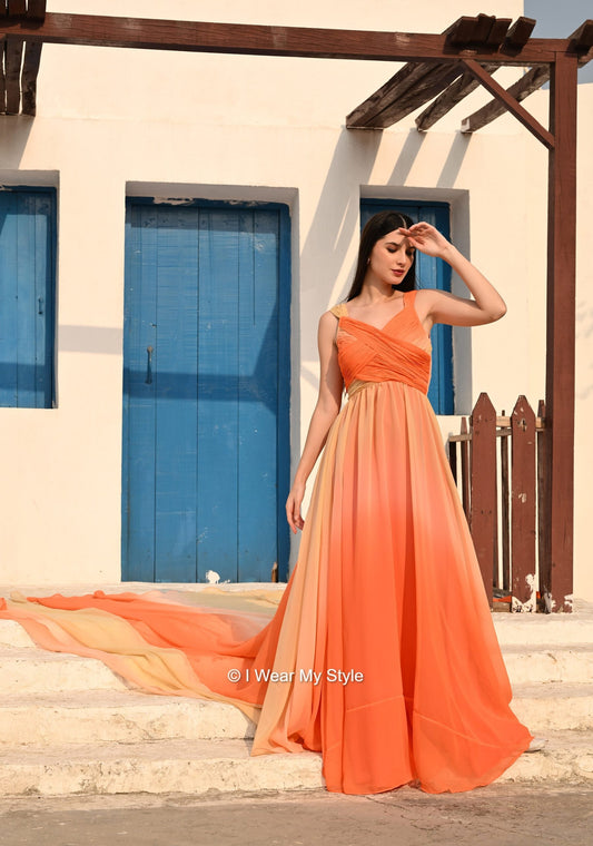 Spring Summer I WEAR MY STYLE Fiery Ombre Mega Trail Prewedding Dress