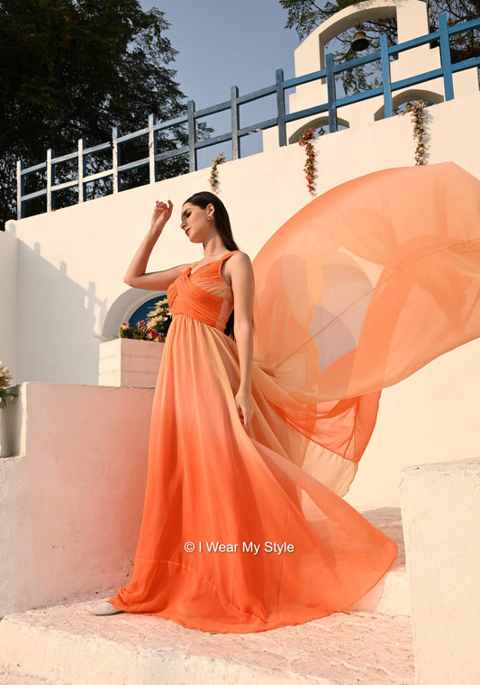 Spring Summer I WEAR MY STYLE Fiery Ombre Mega Trail Prewedding Dress