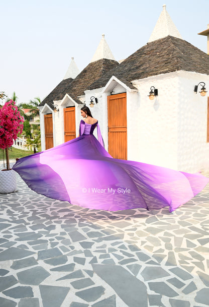 Purple and Lilac Regal Muse Prewedding Mega Trail Gown