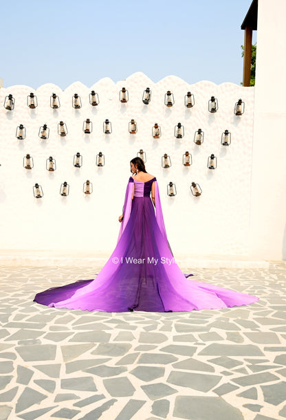 Purple and Lilac Regal Muse Prewedding Mega Trail Gown