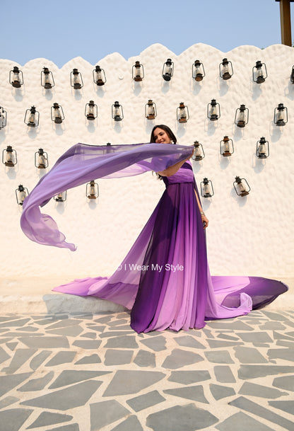 Purple and Lilac Regal Muse Prewedding Mega Trail Gown