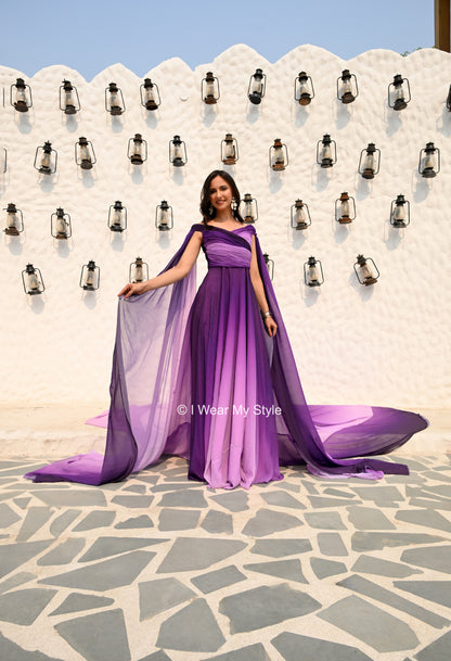 Purple and Lilac Regal Muse Prewedding Mega Trail Gown