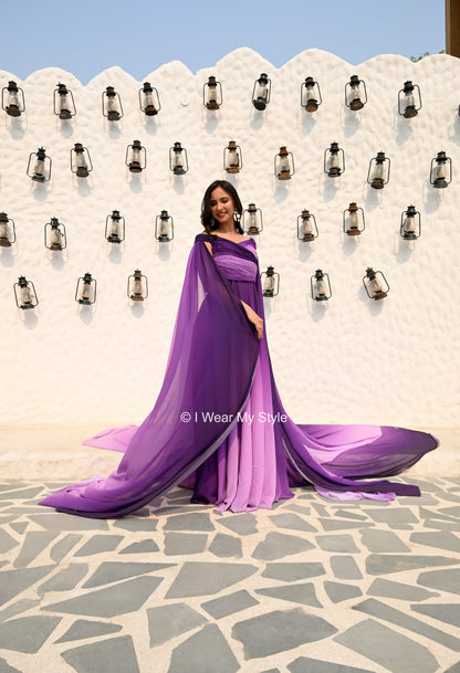 Purple and Lilac Regal Muse Prewedding Mega Trail Gown