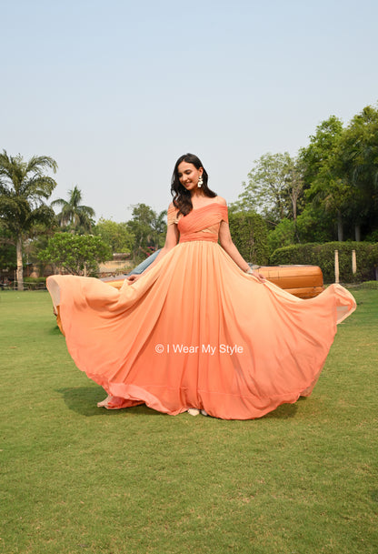 Midsummer night Dream Triple Layered Drape Twilight Mega Trail Prewedding Dress