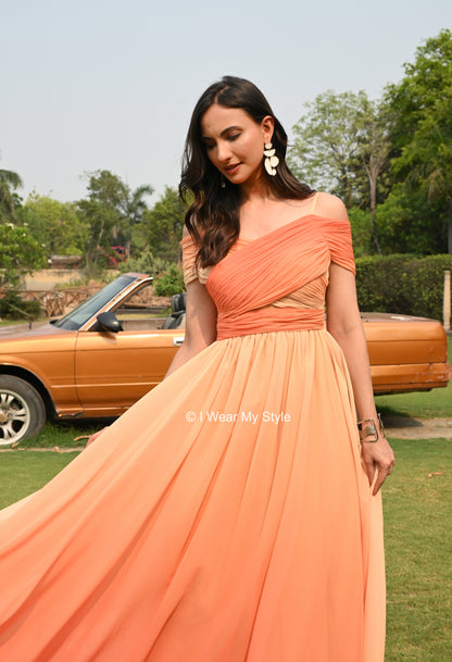 Midsummer night Dream Triple Layered Drape Twilight Mega Trail Prewedding Dress