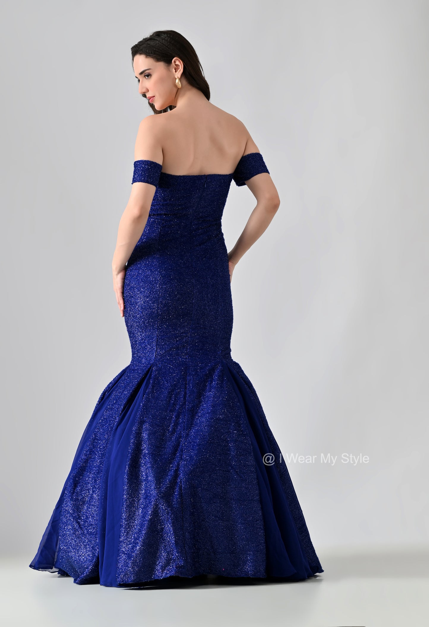 Queen Royal Blue Pageant Wear Fishtail Gown