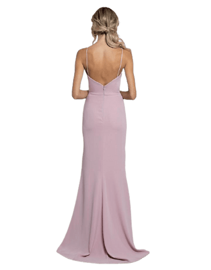 Powder Pink Banana Crepe Cowl Gown