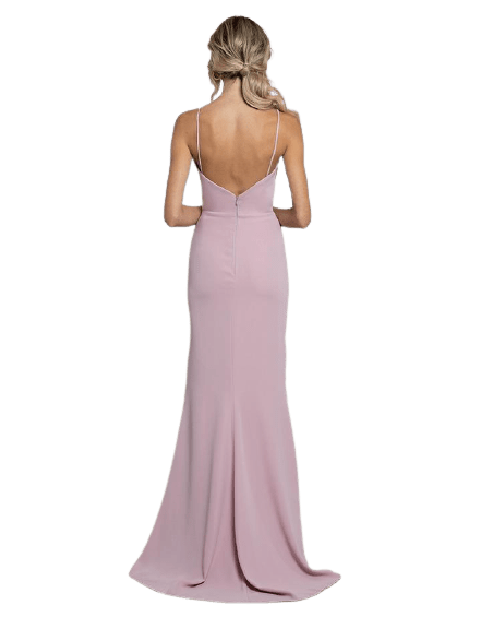 Powder Pink Banana Crepe Cowl Gown