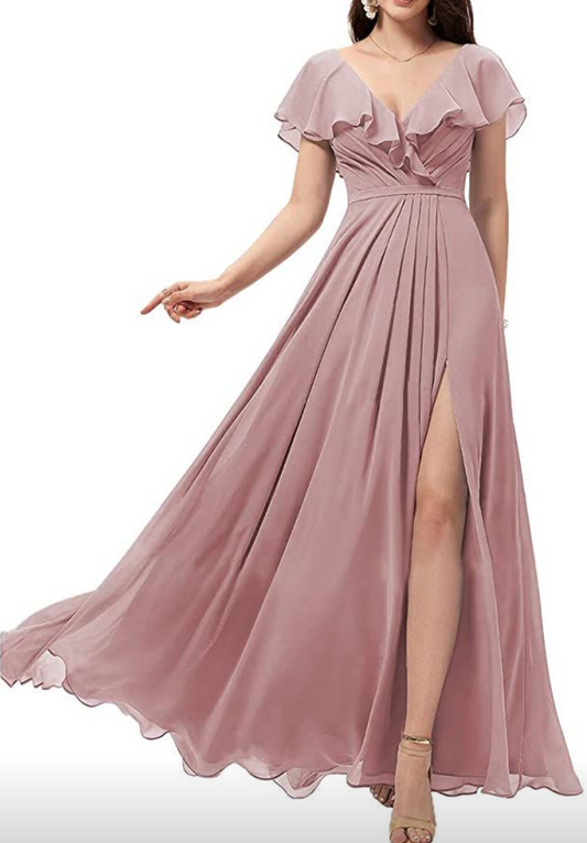 Blush Pink Double Layered Maxi Dress