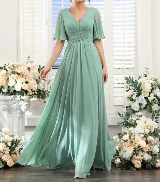 Envy Green Cross Drape All Occasion Maxi Dress