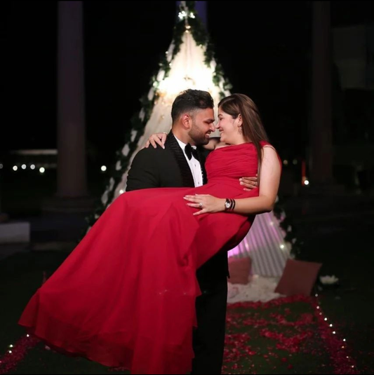 Cherry Red Floor Length One Shoulder Maxi Dress