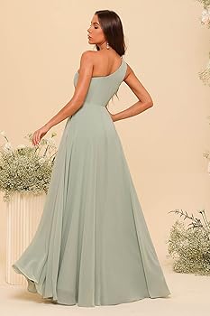 Mint Green One Shoulder Knotted Maxi Dress with Slit