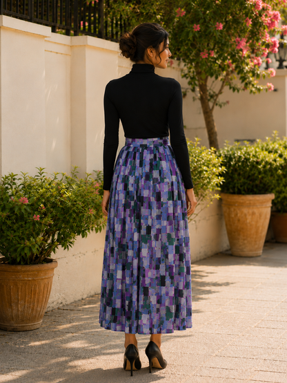 Amethyst Mosaic Midi Skirt