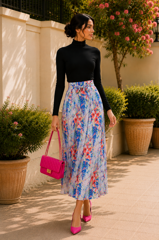 Blossom Breeze Printed Maxi Skirt