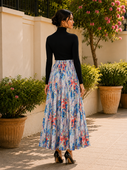 Blossom Breeze Printed Maxi Skirt