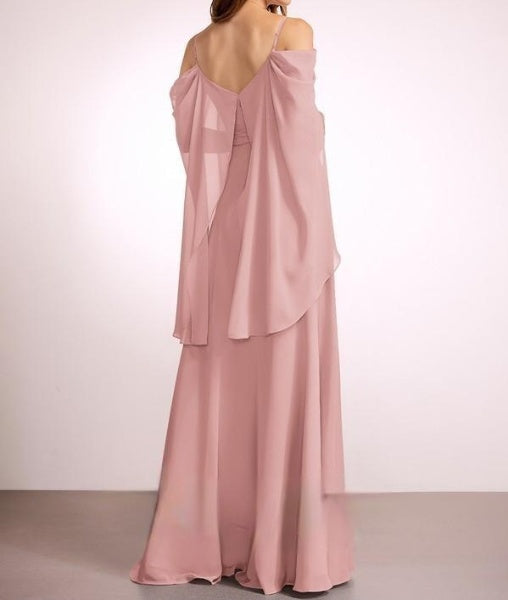 Blush Pink Cold Shoulder Hannah Draped Maxi