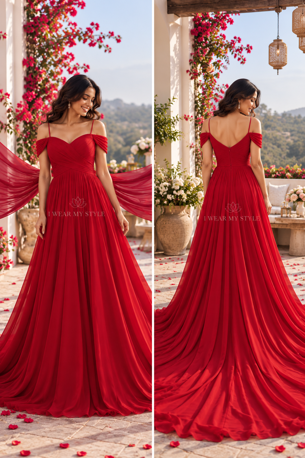 Cherry Red One Shoulder Rouge Trail Prewedding Gown (Copy)