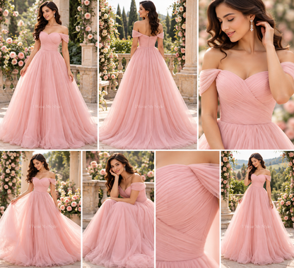 Baby Pink Sweetheart Neck Cinderella Ballgown