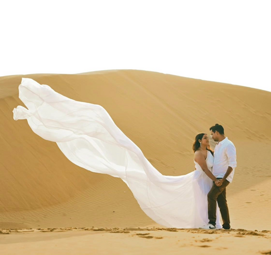White One Shoulder Mega Trail Gown