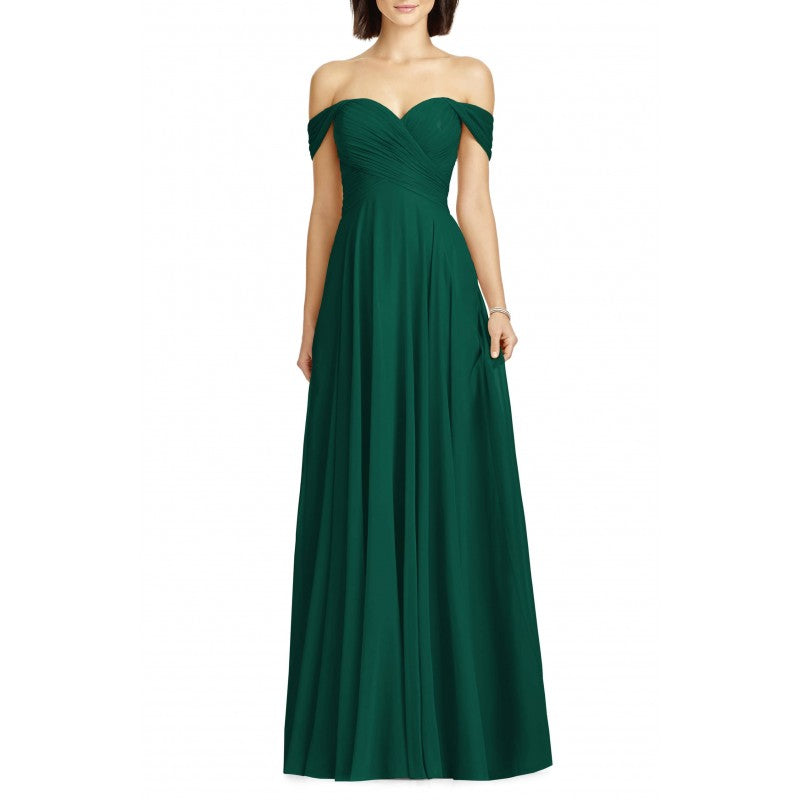 Off Shoulder Green Wonder Maxi Dress