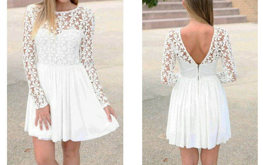 White Lace Midi Dress