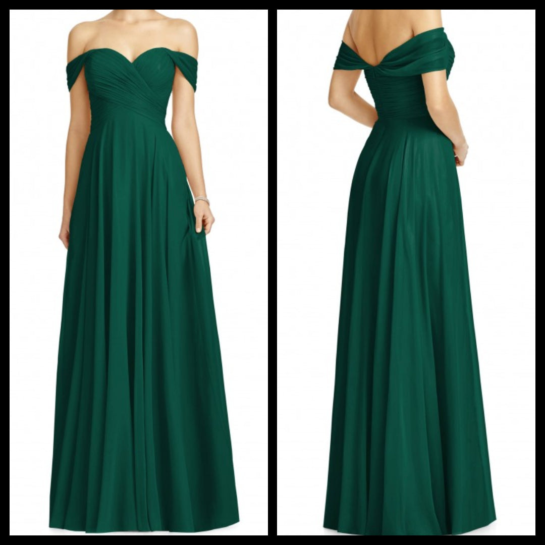 Off Shoulder Green Wonder Maxi Dress