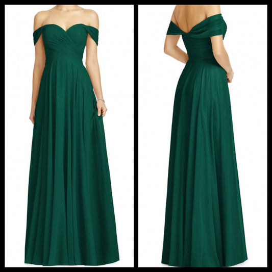 Off Shoulder Green Wonder Maxi Dress