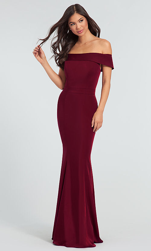 Maroon Off Shoulder Burgundy Bodycon Maxi Dress