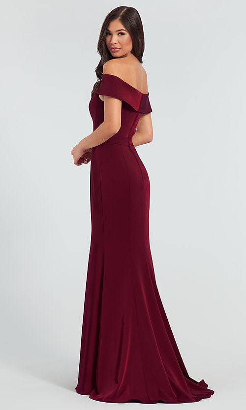 Maroon Off Shoulder Burgundy Bodycon Maxi Dress