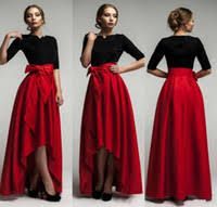 Black And Red Hi Low Tie up two piece set
