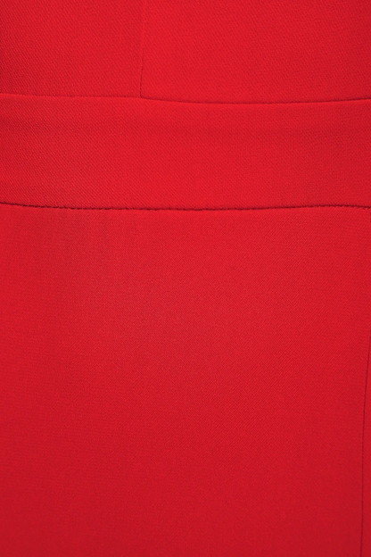Noura Red Mock Neck Long Sleeve Maxi Dress
