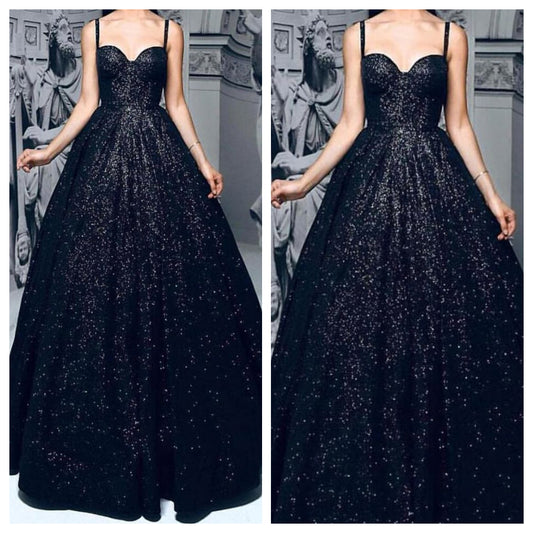 Black Sequins Ballroom Gown