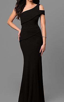 Black One Sleeve Cold Shoulder Dress
