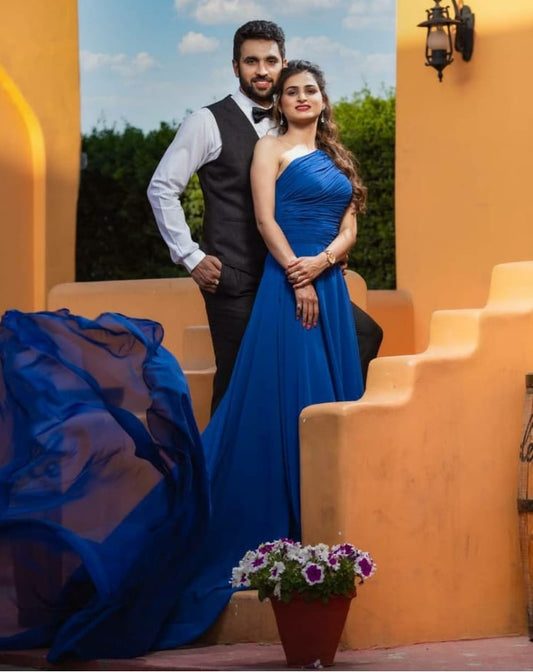 Royal Blue Pre wedding Mega Trail Gown
