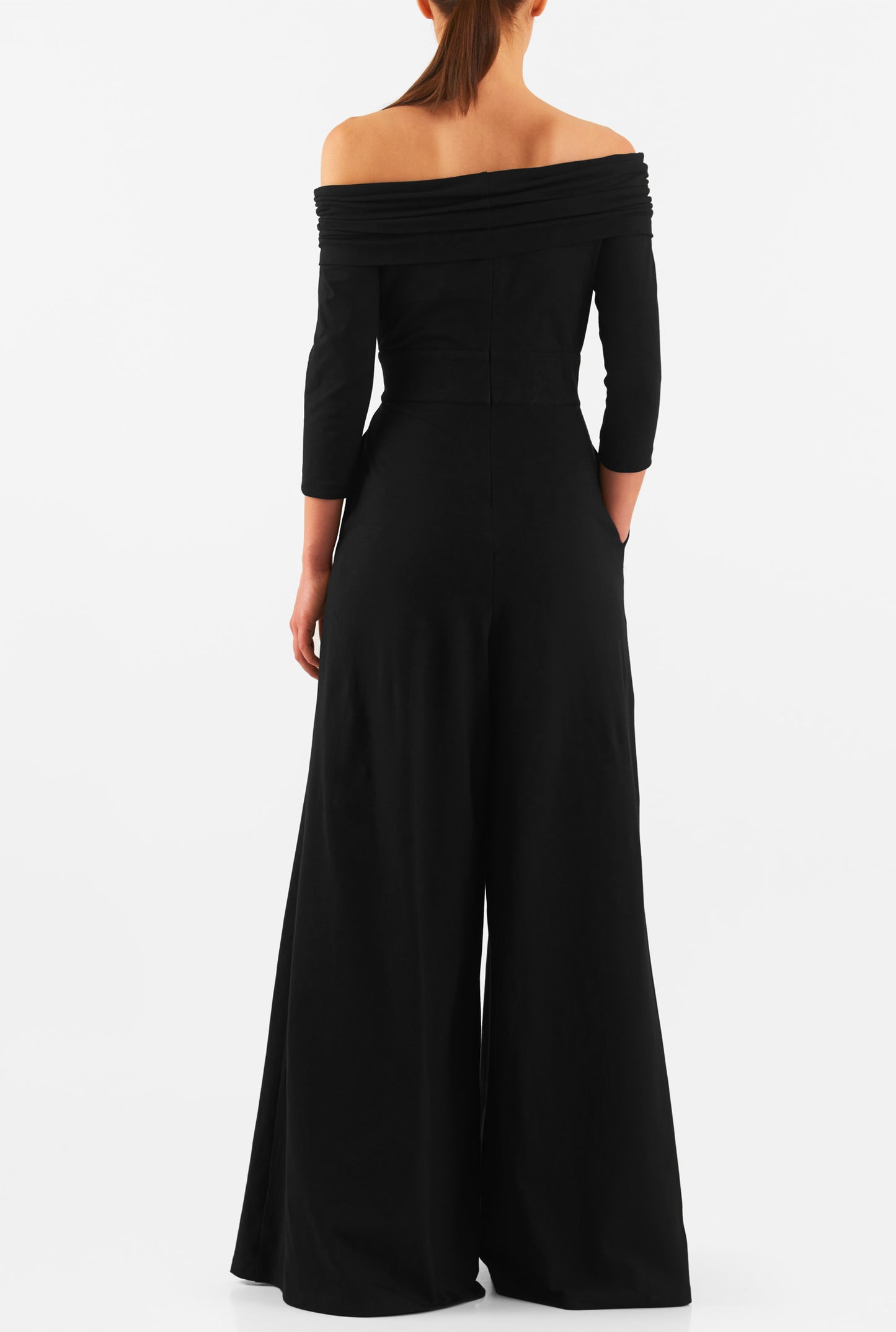 One piece Off Shoulder Black Jumpsuit