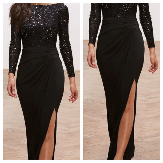 Glitterati Sequins Black Bodycon Dress