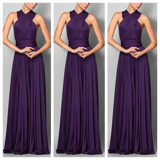 Purple Draped Maxi Dress