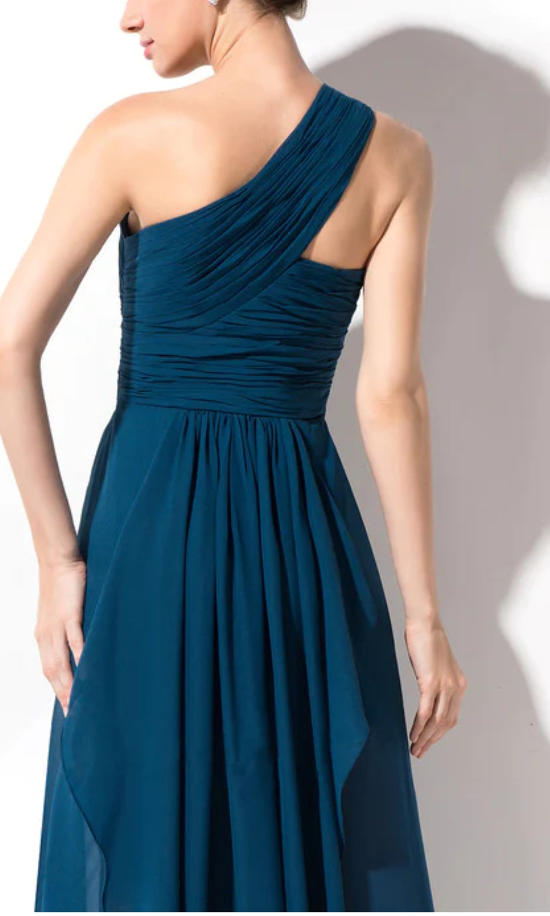 Teal Green One Shoulder Maxi Dress