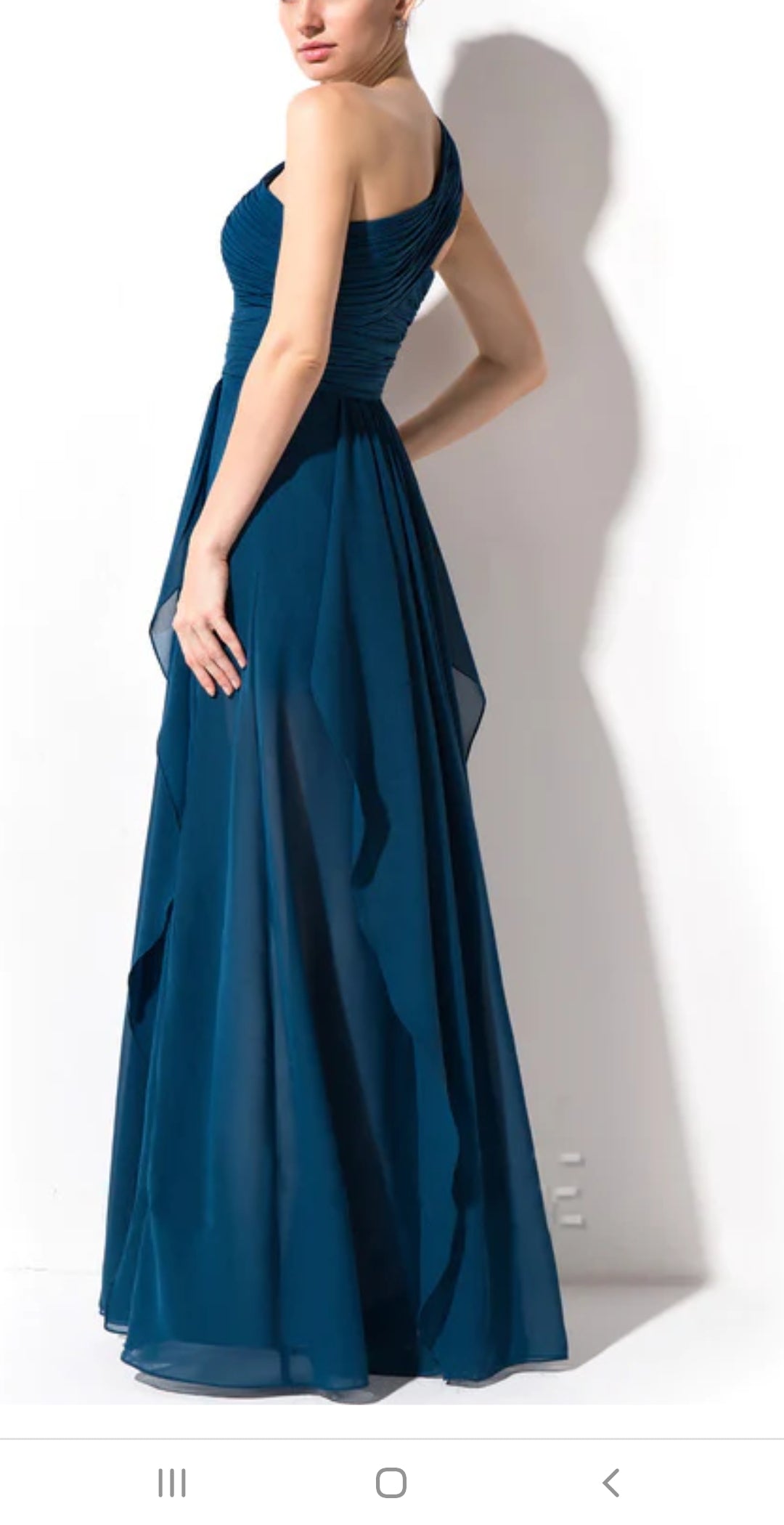 Teal Green One Shoulder Maxi Dress