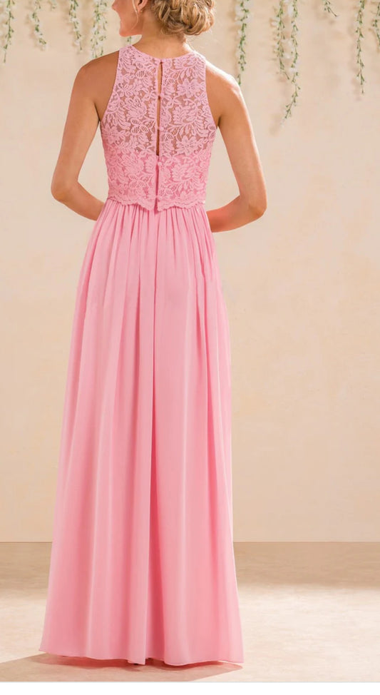Pink Lace Sleeveless Bustier Dress