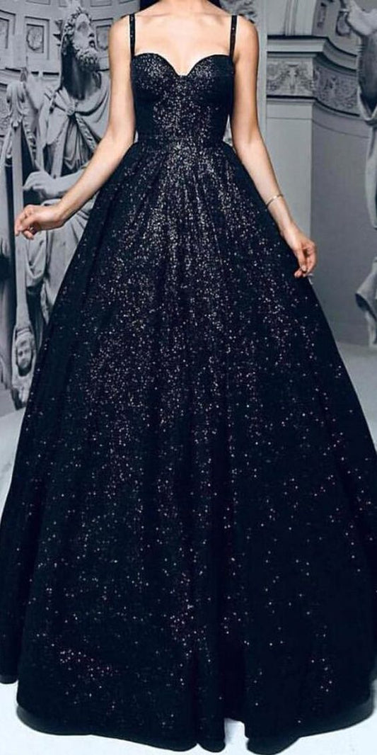 Black Sequins Ballroom Gown
