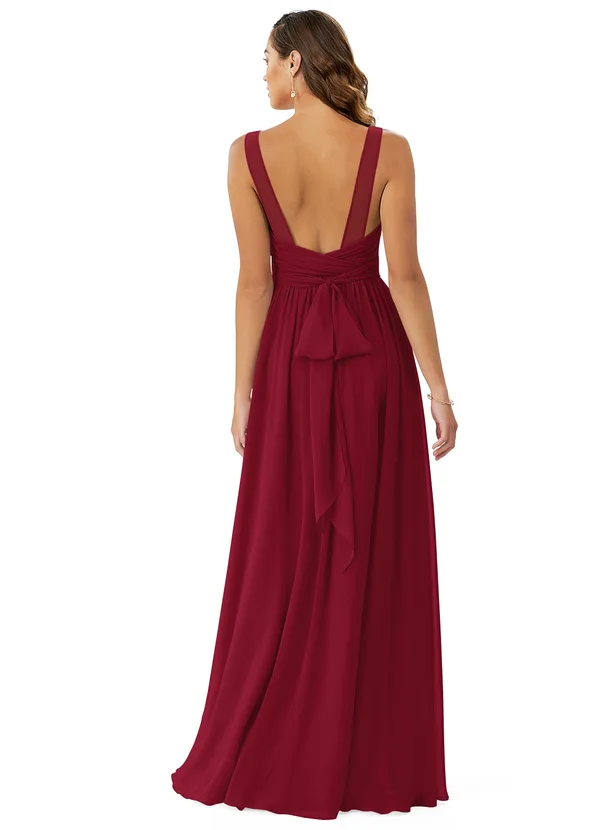Deep V Neck Backless Bridesmaid Dress