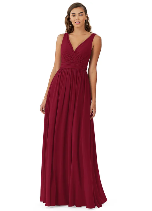 Deep V Neck Backless Bridesmaid Dress