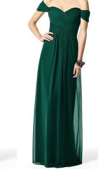 Bottle Green Offshoulder Maxi dress