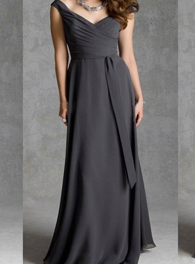 Grey Wide Shoulder Maxi Dress